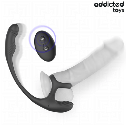 ADDICTED TOYS - PLUG ANAL COM VIBRAÇÃO, OSCILAÇÃO 360º E ESTIMULADOR DE TESTÍCULOS - Infernum Store