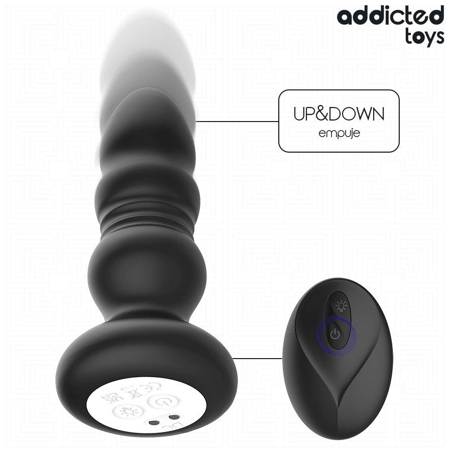 ADDICTED TOYS - PLUG ANAL GIRATÓRIO VIBRATÓRIO COM LUZ LED E CONTROLE REMOTO - Infernum Store