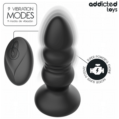 ADDICTED TOYS - PLUG ANAL GIRATÓRIO VIBRATÓRIO COM LUZ LED E CONTROLE REMOTO - Infernum Store