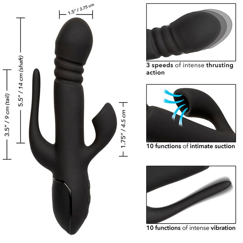 CALEXOTICS - VIBRADOR TRIPLO EUPHORIA PRETO - Infernum Store