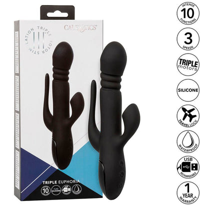 CALEXOTICS - VIBRADOR TRIPLO EUPHORIA PRETO - Infernum Store