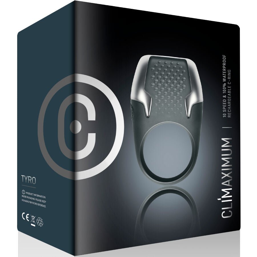 CLIMAXIMUM - ANEL VIBRATÓRIO PARA PÉNIS TYRO COM LUZES DE LED - Infernum Store