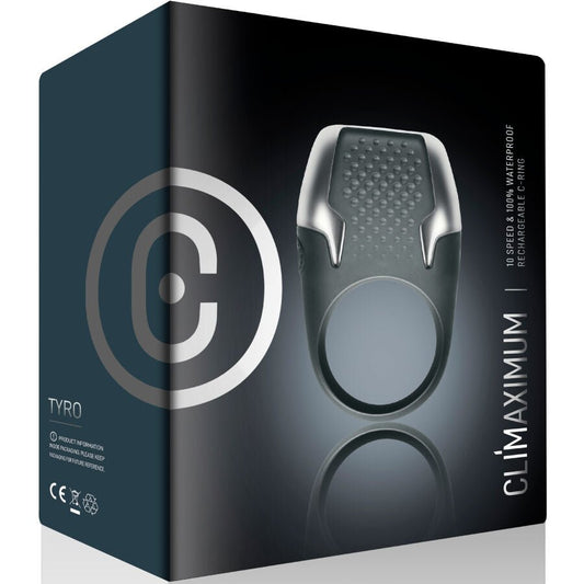 CLIMAXIMUM - ANEL VIBRATÓRIO PARA PÉNIS TYRO COM LUZES DE LED - Infernum Store