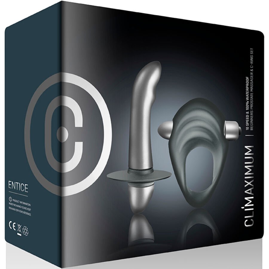CLIMAXIMUM - KIT ENTICE ANEL PENIANO + VIBRADOR DE PRÓSTATA INICIANTES - Infernum Store