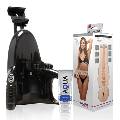 FLESHLIGHT - VAGINA RILEY REID UTOPIA + LANÇAMENTO UNIVERSAL + LUBRIFICANTE AQUA QUALITY 50 ML - Infernum Store