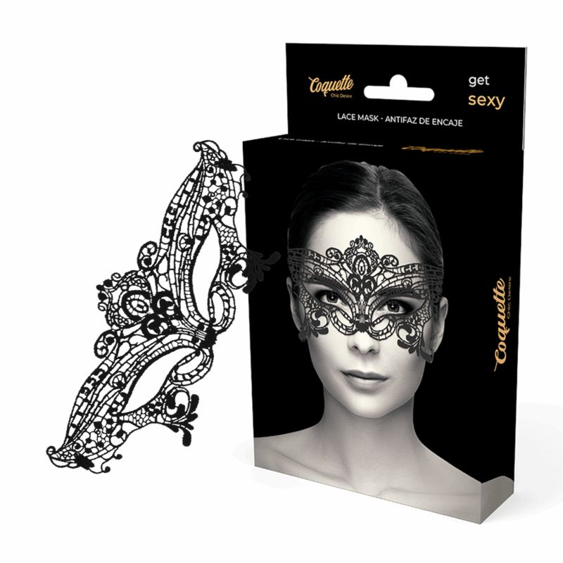 COQUETTE CHIC DESIRE - MSCARA LARGA DE RENDA PRETA - Infernum Store