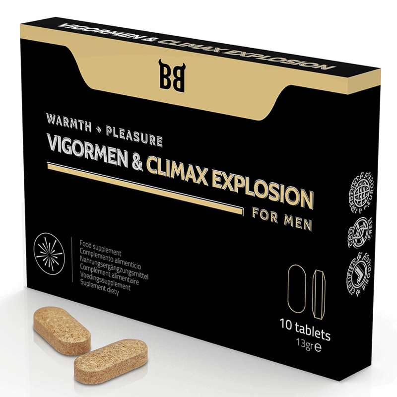 BLACK BULL - VIGORMEN & CLIMAX EXPLOSION MAIOR PRAZER PARA HOMENS 10 CÁPSULAS - Infernum Store