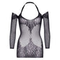LEG AVENUE - TWIST HALTER LACE MINI VESTIDO TAMANHO ÚNICO