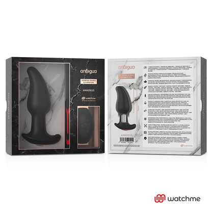 ANBIGUO - VIBRADOR DE PLUG ANAL COM CONTROLE REMOTO WATCHME COM ROTAÇÃO DE PÉROLAS AMADEUS