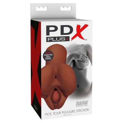 PDX PLUS - PICK YOUR PLEASURE DOUBLE BROWN MASTURBATOR - Infernum Store