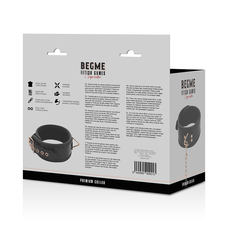 BEGME - BLACK EDITION PREMIUM COLAR DE COURO VEGAN