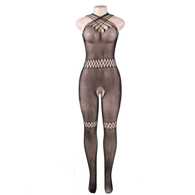 QUEEN LINGERIE - CORREIAS NECK BODYSTOCKING S/L