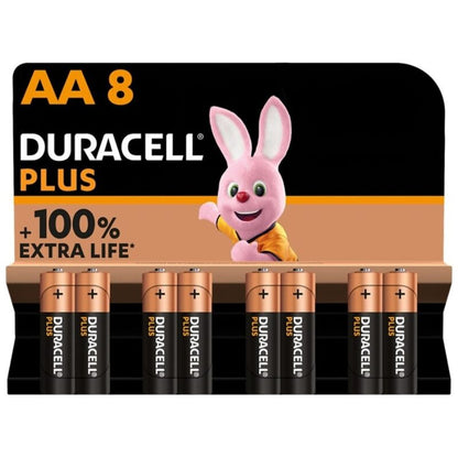 DURACELL - PLUS POWER 100 BATERIA ALCALINA AA LR6 8 UNIDADE