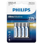 PHILIPS - BATERIA ULTRA ALCALINA AAA LR03 4 UNIDADE