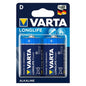 VARTA - LONGLIFE POTÊNCIA ALCALINA BATERIA D LR20 2 UNIDADE