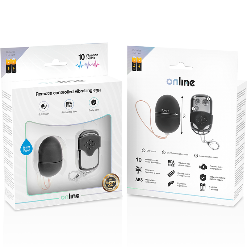 ONLINE - OVO VIBRANTE COM CONTROLE REMOTO S PRETO - Infernum Store