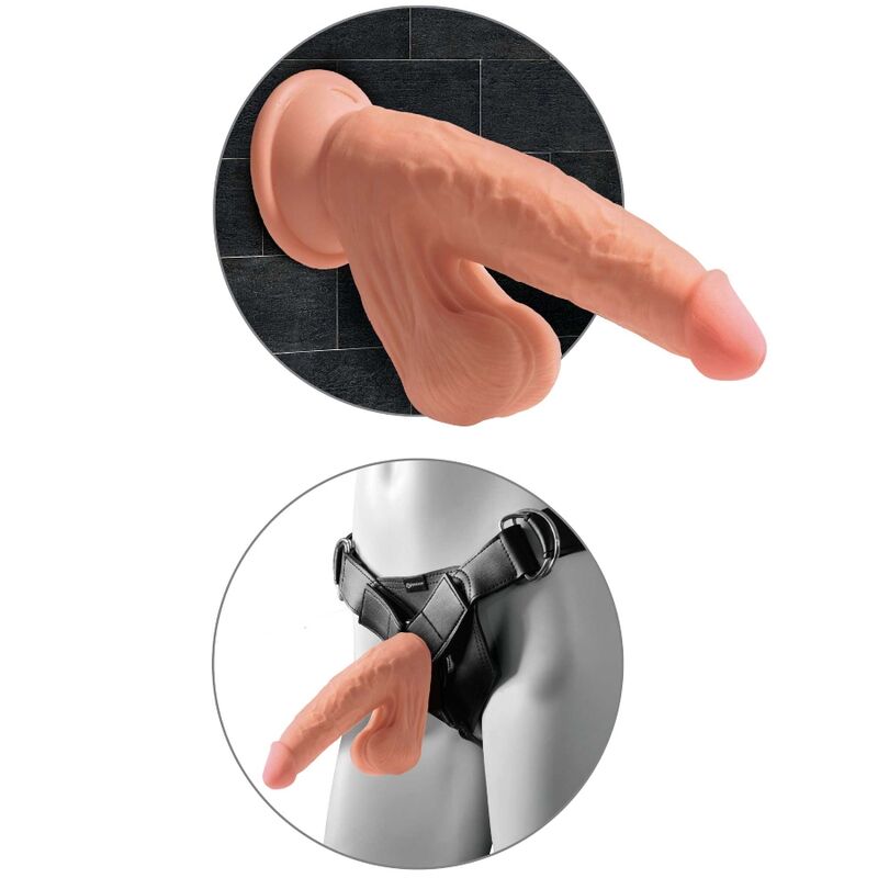 KING COCK - PLUS BOLAS DE BALANO DE DILDO 3D 15.2 CM - Infernum Store