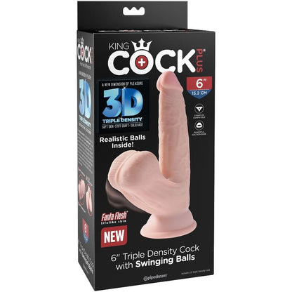 KING COCK - PLUS BOLAS DE BALANO DE DILDO 3D 12.7 CM - Infernum Store