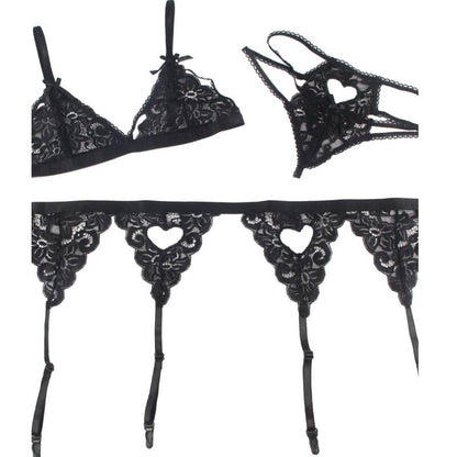 SUBBLIME SET - TRES PIEZAS SUJETADOR + LIGUERO + TANGA L/XL