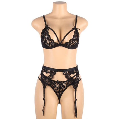 SUBBLIME SET - TRES PIEZAS SUJETADOR + LIGUERO + TANGA L/XL