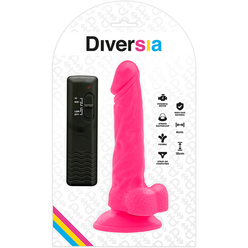 DIVERSIA - VIBRAO FLEXÍVEL DIVERSIA ROSA 18 CM -O- 4 CM