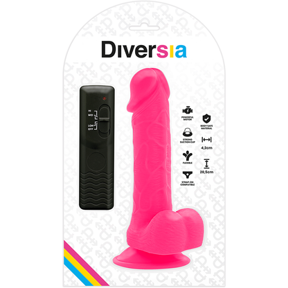 DIVERSIA - VIBRAO FLEXÍVEL DIVERSIA ROSA 20.5 CM -O- 4.2 CM - Infernum Store