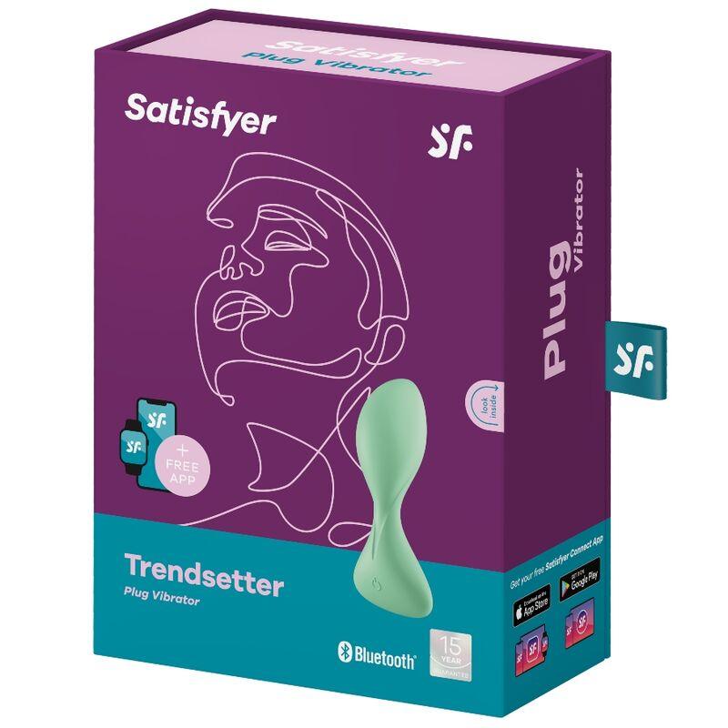 SATISFYER TRENDSETTER VIBRATING PLUG APP - GREEN