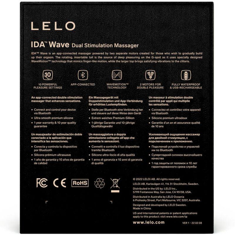 LELO IDA WAVE COUPLES MASSAGER BLACK