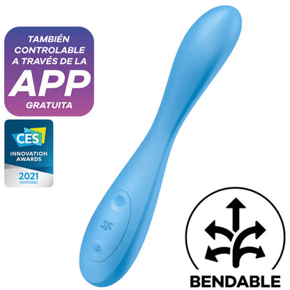 SATISFYER - G-SPOT FLEX 4+ MULTI VIBRATOR APP BLUE - Infernum Store
