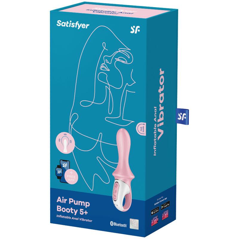 SATISFYER AIR PUMP BOOTY 5+ INFLATABLE ANAL VIBRATOR - PINK