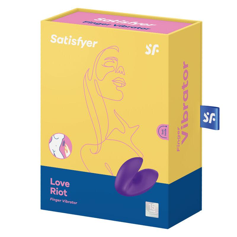 SATISFYER LOVE RIOT FINGER VIBRATOR - PURPLE