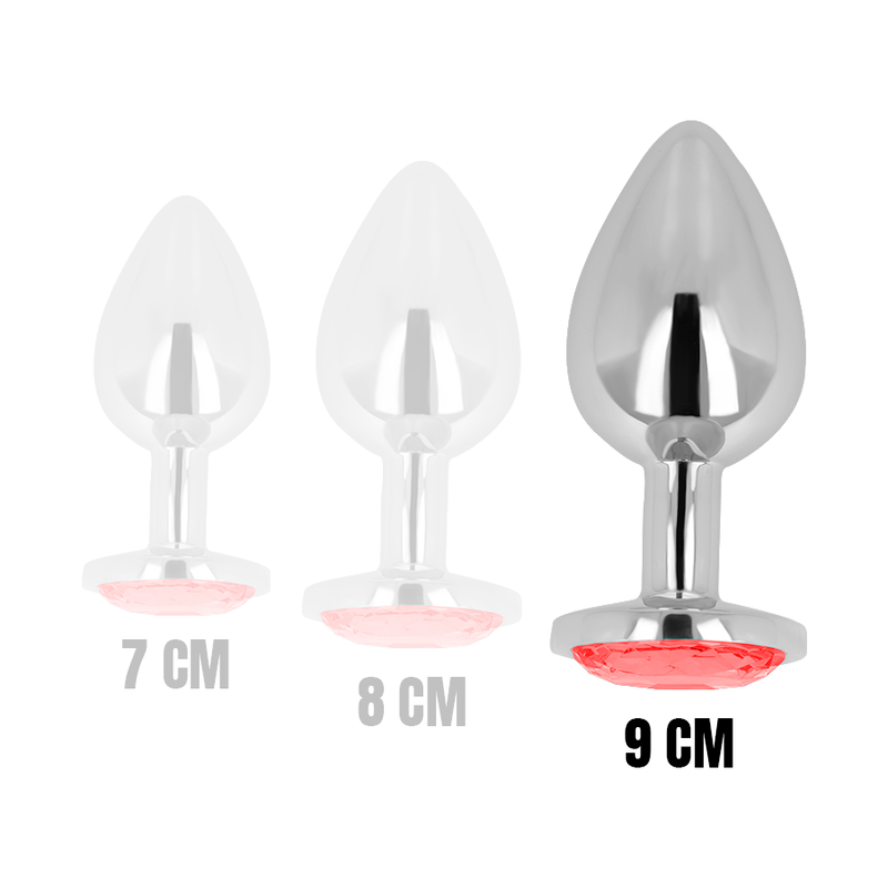 OHMAMA - PLUG ANAL COM CRISTAL VERMELHO 9 CM