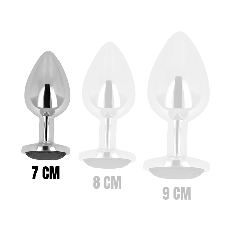 OHMAMA - PLUG ANAL COM CRISTAL PRETO 7 CM