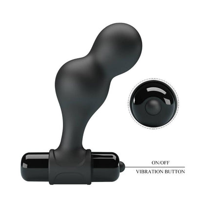 MR PLAY - PLUG ANAL VIBRADOR DE SILICONE PRETO