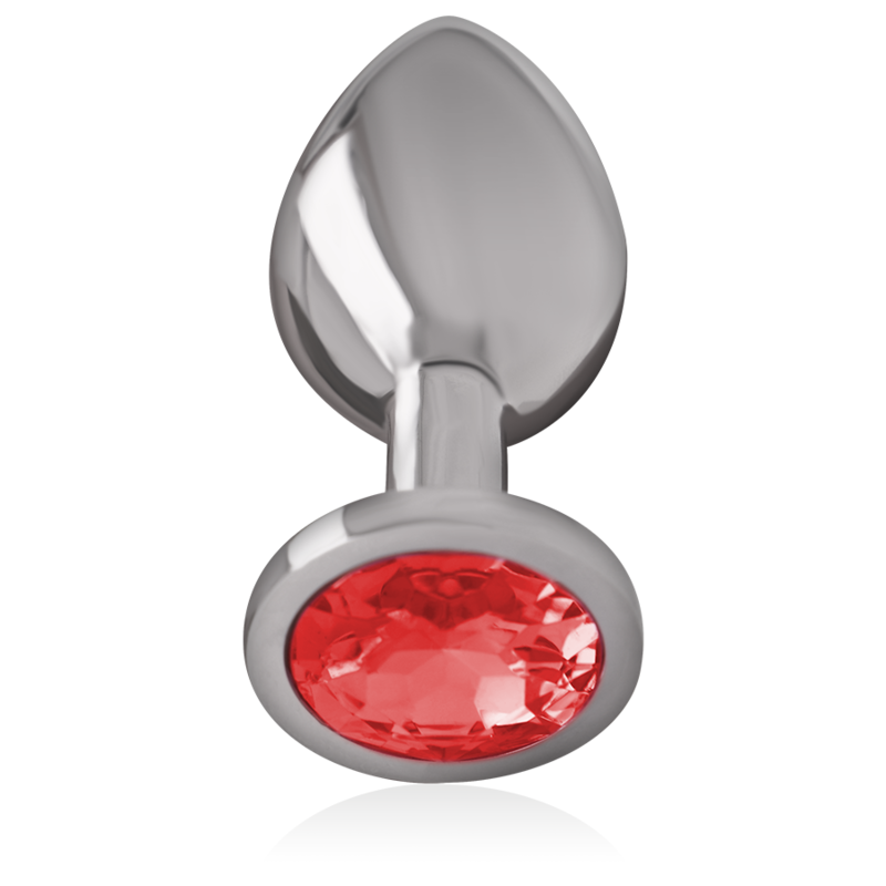 INTENSE - METAL ANAL PLUG WITH RED CRYSTAL SIZE M