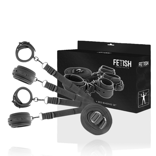 FETISH SUBMISSIVE - CONJUNTO DE ALGEMAS E GRAVATAS COM FORRO DE NOPRENE