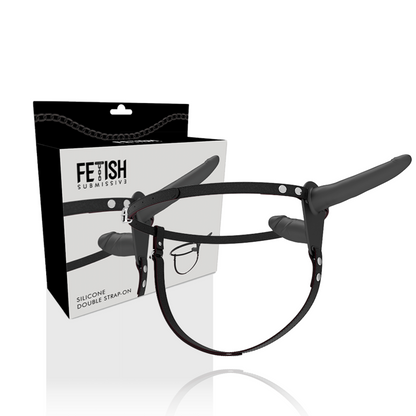 FETISH SUBMISSIVE HARNESS - DUPLA PENETRAO PRETO