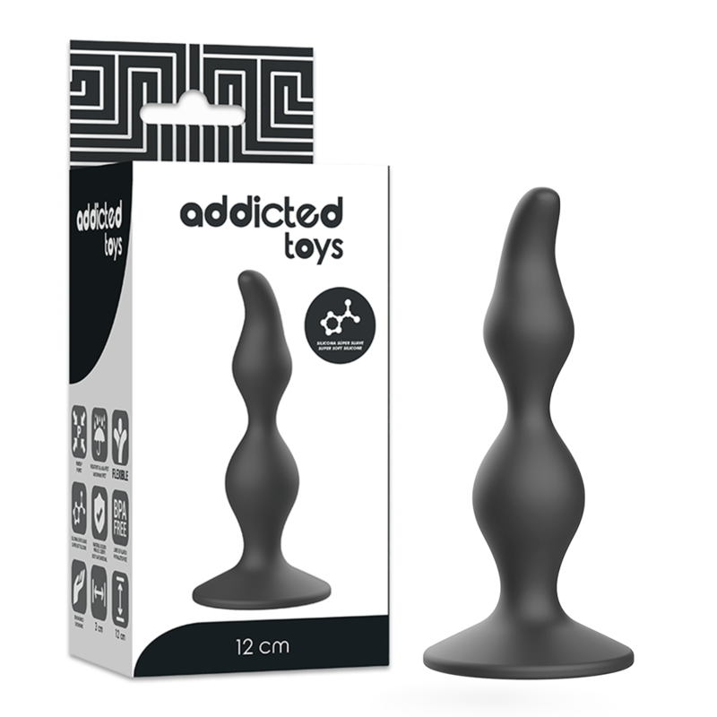 ADDICTED TOYS - PLUG SEXUAL ANAL 12 CM PRETO