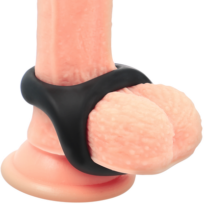 POWERING - SUPER FLEXIBLE AND RESISTANT PENIS AND TESTICLE RING PR13 BLACK - Infernum Store