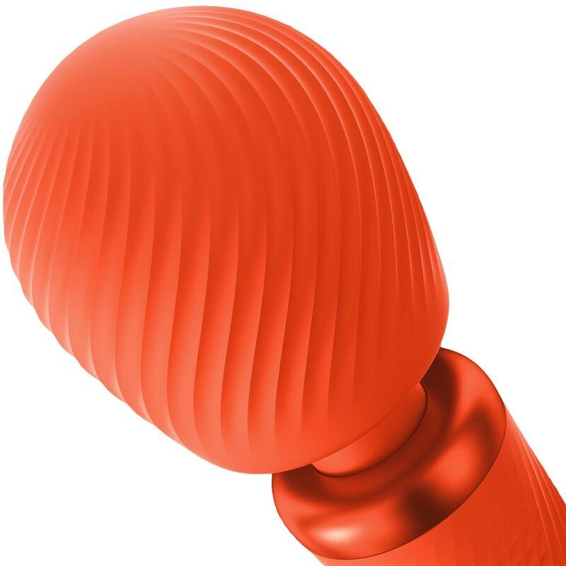 FUN FACTORY - VIM SILICONE RECHARGEABLE VIBRATING WEIGHTED RUMBLE WAND SUNRISE ORANGE