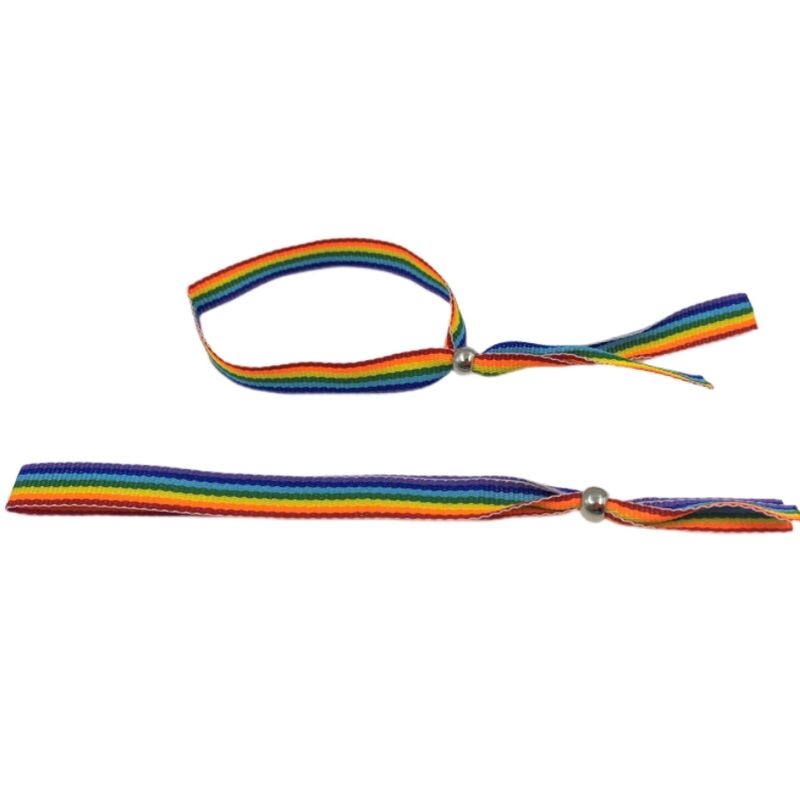 PRIDE - PULSEIRA DE BOLA DE PRATA BANDEIRA LGBT