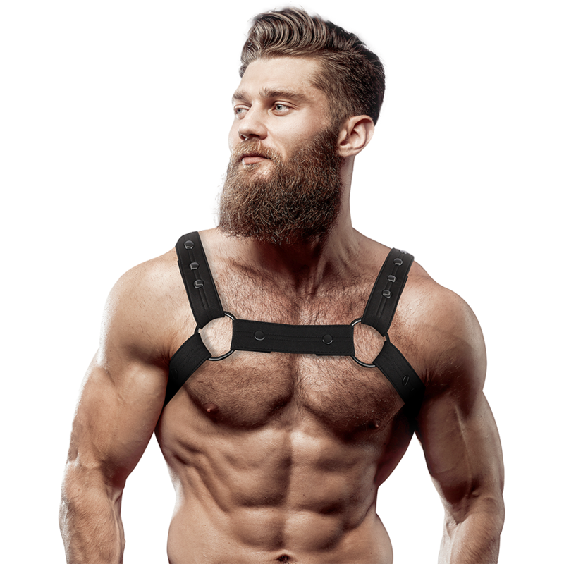 FETISH SUBMISSIVE ATTITUDE - ARNÊS ESPORTIVO DE PEITO DE NEOPRENE AJUSTVEL PARA HOMENS