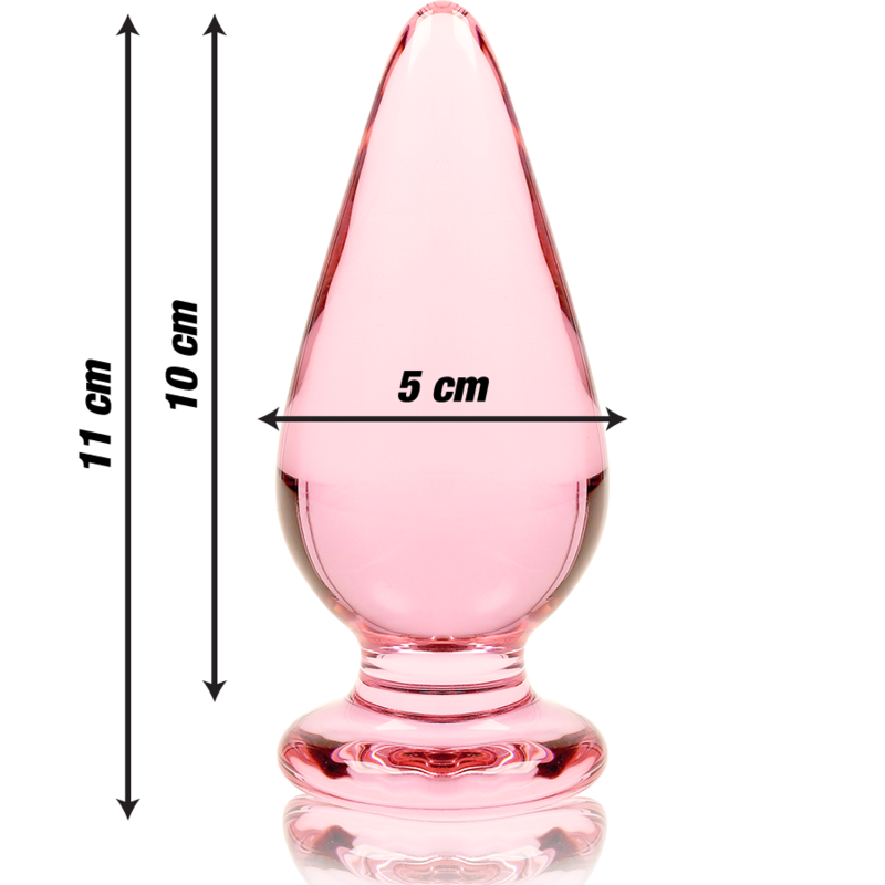 NEBULA SERIES BY IBIZA - MODELO 4 ANAL PLUG VIDRO BOROSILICADO ROSA 11 CM -O- 5 CM