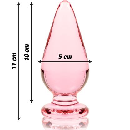 NEBULA SERIES BY IBIZA - MODELO 4 ANAL PLUG VIDRO BOROSILICADO ROSA 11 CM -O- 5 CM