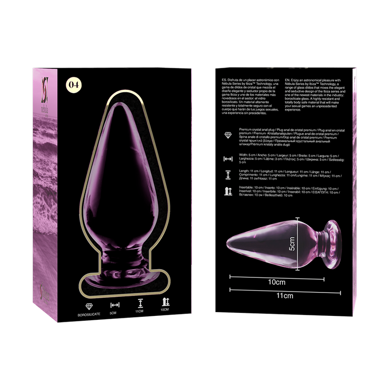 NEBULA SERIES BY IBIZA - MODELO 4 ANAL PLUG VIDRO BOROSILICADO ROSA 11 CM -O- 5 CM