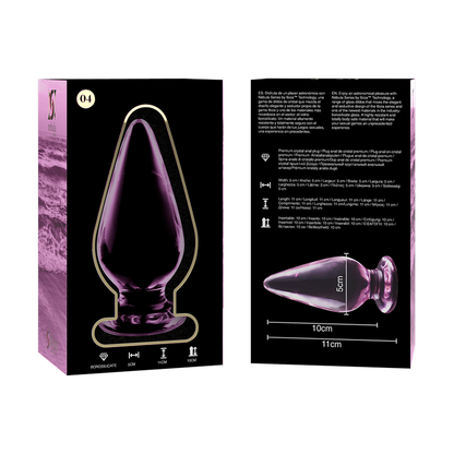 NEBULA SERIES BY IBIZA - MODELO 4 ANAL PLUG VIDRO BOROSILICADO ROSA 11 CM -O- 5 CM