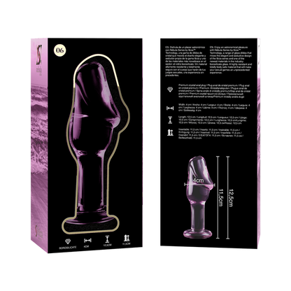 NEBULA SERIES BY IBIZA - MODELO 6 PLUG ANAL VIDRO BOROSILICADO ROSA 12.5 CM -O- 4 CM