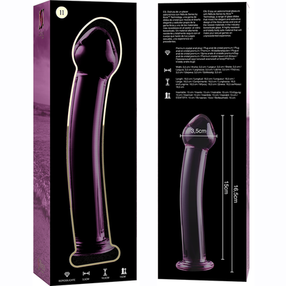 NEBULA SERIES BY IBIZA - MODELO 11 DILDO VIDRO BOROSILICADO ROSA 16 CM -O- 3 CM