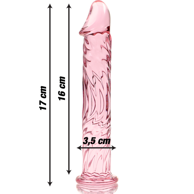 NEBULA SERIES BY IBIZA - MODELO 12 DILDO VIDRO BOROSILICADO ROSA 17 CM -O- 3.5 CM