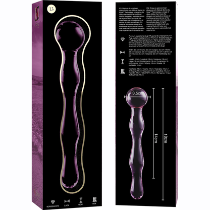 NEBULA SERIES BY IBIZA - MODELO 13 DILDO VIDRO BOROSILICADO ROSA 18 CM -O- 3.5 CM